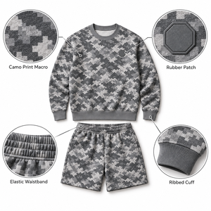 Ensemble de survêtement oversize pour homme, tendance, décontracté, deux pièces, pull et short, vêtements de sport - Product Image 6