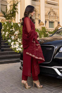 Ensemble de mariage et de fête Shalwar Kameez fait main, design brodé de sequins, en mousseline de soie, 3 pièces non cousues, respirant, prix de gros - Product Image 3