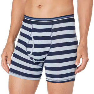Calzoncillos bóxer sin costuras de cintura media para hombre, de spandex, transpirables, de punto, de secado rápido, con estampado digital, logotipo personalizado, lisos, para uso diario. - Product Image 1