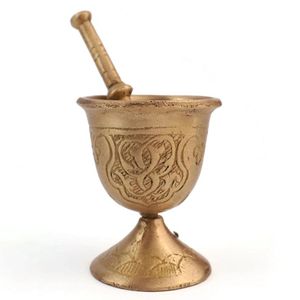 Premium Handmade Brass Mortar <b>And</b> Pestle <b>Set</b> For Crushing <b>Spices</b> <b>Herbs</b> Ayurvedic Medicines Kitchen Tool - Product Image 6