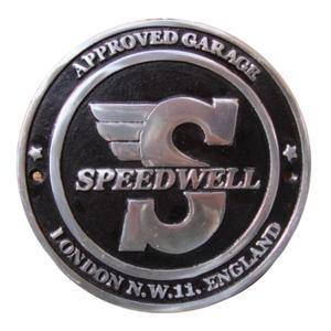 Speedwell Approved <b>Garage</b> Plaque Round Metal Sign London England Handmade Custom Size Decorative Plaque Wall Signs For Decor - Product Image 1