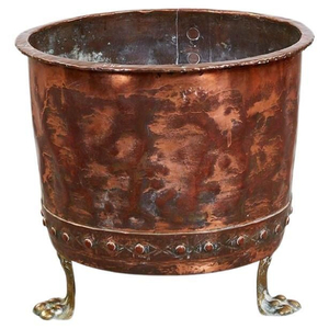 Vintage Hammered Copper <b>Jardiniere</b> <b>Planter</b> Pot with Handles Cottagecore Decor Primitive Metalware Farmhouse Decor Morden Desgin - Product Image 3