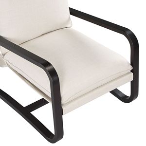 Fauteuil à bascule Blaire en tissu couleur avoine avec structure métallique, chaise rembourrée pour salon - Product Image 6