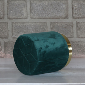 Velvet <b>Pouf</b> with Stylish Metal Frame Comfortable Stools & Ottomans - Product Image 2