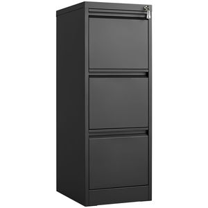 Organizzatore per Ufficio Domestico, Armadietto Verticale in Metallo a 3 Cassetti con Serratura, Armadietto Portadocumenti a Due Cassetti - Product Image 3