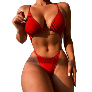 Service OEM – Nouvel ensemble de maillot de bain 2 pièces tendance pour femme (soutien-gorge et string) – Tenue de plage féminine – Personnalisez votre logo de marque - Product Image 2