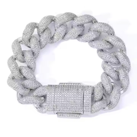 Collier tendance de haute qualité en argent 925 avec diamants Moissanite VVS D de 18 mm, testés au diamant, pour homme, style hip-hop, chaîne cubaine