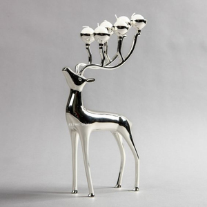 Modern Silver Deer Shape Candle Holder Double Tealight <b>Stand</b> Christmas Decorative Animal Candle Holder for Home Decor Accent - Product Image 6