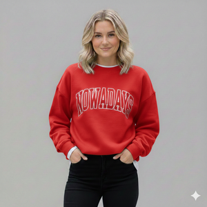 Women's Oversized Crew <b>Neck</b> Sweatshirt Gray Letter Print Soft Knitted Streetwear Fashion <b>Top</b> with Custom Logo <b>mock</b> <b>neck</b> - Product Image 3