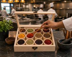 Handcrafted <b>Wooden</b> Spice <b>Box</b> with 12 Compartments Glass Lid Kitchen Masala Dabba Spice Storage Organizer <b>Wooden</b> Masala Dani - Product Image 2