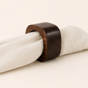 Anneaux de serviette en bois de noyer faits à la main, porte-serviettes en bois écologique pour la décoration de mariage, la vaisselle d'hôtel et la salle à manger à domicile - Product Image 4