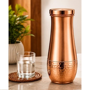 Botella de Agua Tradicional India de Cobre con Tapa, Termo Portátil de Diseño Minimalista para Uso Doméstico - Product Image 5