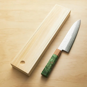 Couteau de chef artisanal en acier Damas écologique et durable, manche en bois Pakka, étui en cuir, usage professionnel en cuisine - Product Image 3