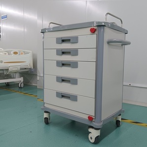 ACF-03 병원 가구 ABS 약물 배달 카트 의학 트롤리 5 서랍 비상 트롤리 판매 - Product Image 2