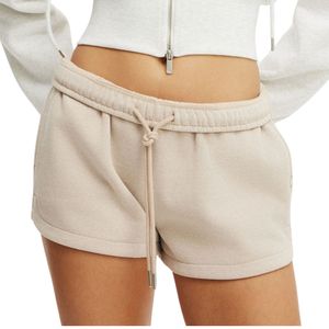 Shorts Deportivos de Algodón Premium para Mujer, Color Beige, Cintura Elástica, Casuales, para Verano, Gimnasio, Fitness, OEM - Product Image 1