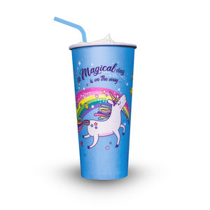 Taza de papel de pared simple de 16oz impresa personalizada con revestimiento de PE desechable para servir bebidas frías - Product Image 5