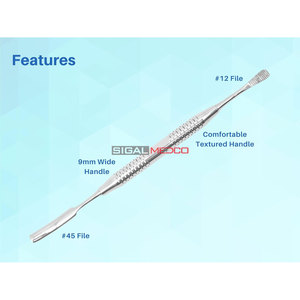 Miller Bone File Double-Ended Surgical Instruments Dental and Surgical Instrument with Curved and Straight Ends - Product Image 6