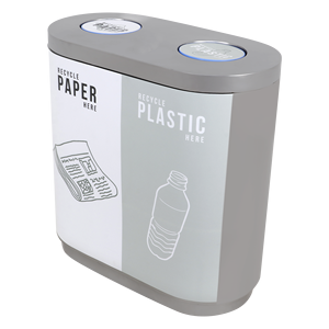 Outdoor Recycle Waste <b>Bin</b> Dual 60L Made of Fiberglass - Product Image 5