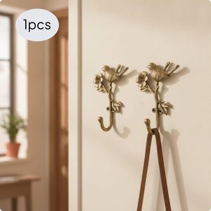 Gancho de Pared de Metal Dorado Antiguo con Forma de Pájaro, Ganchos Decorativos Rústicos Vintage para Entrada, Pasillo, Dormitorio y Organización del Hogar - Product Image 4