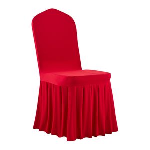30 Pezzi Coprisedia Elasticizzati in Poliestere e Spandex Rossi per Casa, Matrimoni, Feste, Banchetti, Coprisedia con Parte Anteriore Piatta - Product Image 1