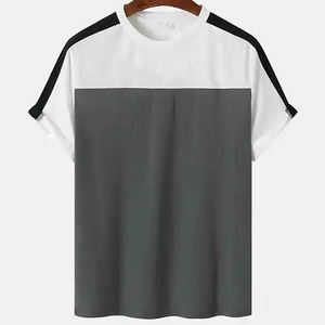 Camisetas de algodón lisas de manga corta con impresión de logotipo personalizado de gran tamaño para hombre, en oferta en línea a bajo precio. - Product Image 1