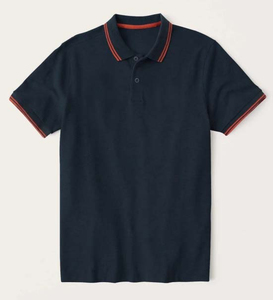 Polo homme vert olive uni à manches courtes en coton Oxford, coupe classique, respirant, avec boutons - Product Image 4