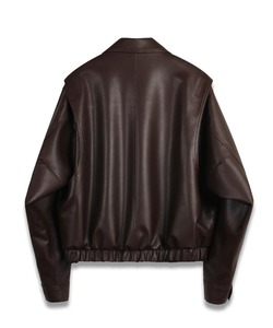<b>Men's</b> <b>Brown</b> Genuine <b>Leather</b> Bomber <b>Jacket</b> Turn-down Collar Zipper Closure Regular Fit Autumn Wear - Product Image 2
