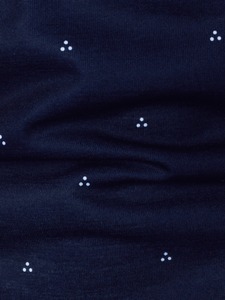 เสื้อโปโลแขนสั้นสีน้ำเงินเข้มสำหรับผู้ชาย ทรงเข้ารูป ผ้าถัก ลายจุด แต่งขอบตัดสี - Product Image 5