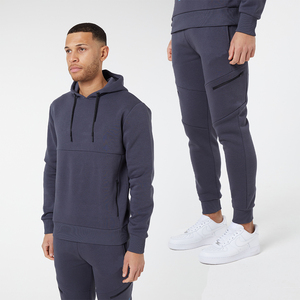 Mens Customizable Plus Size Training Running Pullover Oversized Hooded Two-piece Comfortable 100% Cotton Fleece Tracksuit - Product Image 2