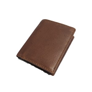 Two Toned Cow Vintage Leather Front Pocket <b>Wallet</b> Zipper Credit Card Coin ID <b>Holder</b> RFID Blocking Cheap Low MOQ All Season Short - Product Image 1