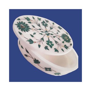 Nuevo artículo de diseño antiguo hecho a mano, caja de incrustaciones de mármol con fregona, diseño de flores de concha de mar, arte Floral para decoración del hogar, artículo de regalo - Product Image 1