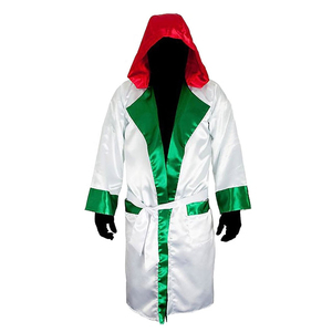 Bata de boxeo de satén para la noche de combate, con logotipo personalizado, OEM, proveedor mayorista, fabricante - Product Image 1