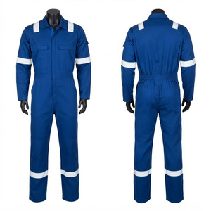 Overol de Trabajo Premium de 240 GSM, Polialgodón, Impermeable, Certificado CE, Azul Rey, Cinta Reflectante, Bolsillos Utilitarios, Cintura Elástica - Product Image 1