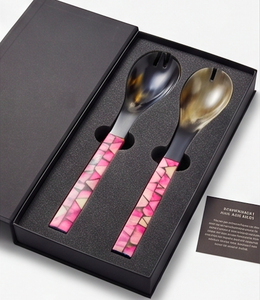 Ensemble de cuillères créatives en forme de coquille avec manche géométrique rose, manche long, design original, sans danger pour les aliments, idéal pour les voyages, les mariages et les hôtels - Product Image 5