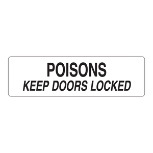 Étiquette adhésive Brady Poison Keep Doors Locked - Durable, imperméable, imprimée en UV pour les portes de stockage de produits chimiques - Product Image 2