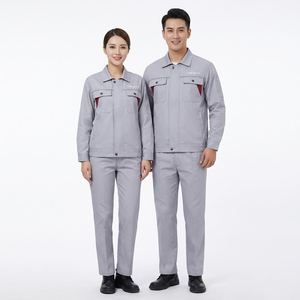 Combinaison de travail en coton et polyester de qualité supérieure – Veste et pantalon de sécurité industrielle pour l'utilisation en usine et en atelier - Product Image 1