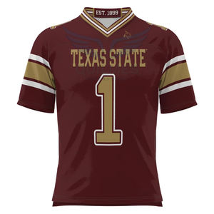 Jersey de Fútbol Americano Personalizado Sublimado, Jersey Deportivo del Equipo Universitario Texas State Bobcats, Poliéster Transpirable, Venta al Por Mayor OEM - Product Image 5