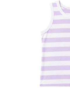 Lilac <b>White</b> Striped <b>Men</b> Cotton Tank Top Sleeveless <b>Vest</b> Casual Summer Gym Fitness Shirt Breathable Loose Fit Streetwear Top - Product Image 3