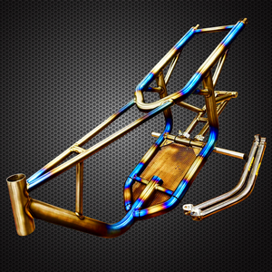 Cuadro de Motocicleta Profesional de Titanio para Carreras con Acabado Arcoíris - Product Image 6