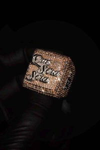 Luxury Moissanite Diamond Custom Script <b>Ring</b> Rose Gold Iced Out Statement <b>Ring</b> Personalized <b>Name</b> Jewels Hip Hop Bold Gift Design - Product Image 3