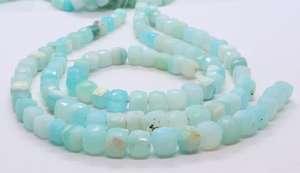 Cuentas facetadas de ópalo peruano natural AAA de 7-8 mm, forma de caja 3D, cuentas de ópalo de Perú de 8 pulgadas para la fabricación de joyería. - Product Image 4