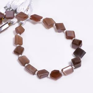Natural Chocolate Moonstone Faceted Irregular Nugget Shape Gemstone <b>Beads</b> 7x10mm Loose <b>Stone</b> <b>Beads</b> for Jewelry Making Supplies - Product Image 4