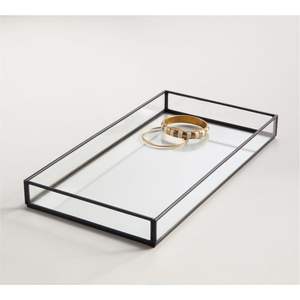 Bandeja Decorativa Octogonal Dorada con Espejo - Organizador de Joyas de Cristal, Almacenamiento de Perfumes y Maquillaje, Regalo Moderno para Decoración de Mesa de Boda - Product Image 5