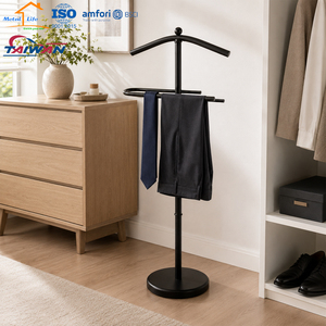 Made in Taiwan ISO9001 Modern Chrome Metal Suit Valet <b>Stand</b> Gentleman Clothes Butler Rack for Bedroom Hotel - Product Image 1