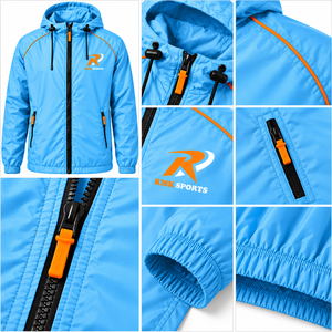 Veste softshell imperméable coupe-vent bleue à capuche pour homme RISK SPORTS, fermeture éclair, printemps, vêtement d'extérieur - Product Image 5