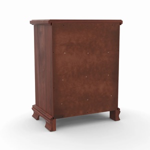 The <b>bedside</b> <b>table</b> is made of <b>high</b> quality solid mahogany wood in dark brown color and has 4 drawers for indoor use. - Product Image 6