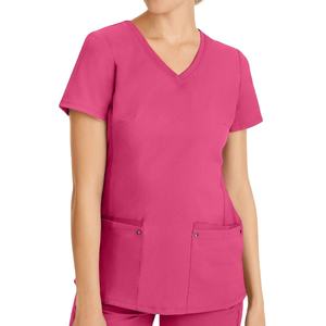 New Fashion Womens <b>Scrub</b> <b>Tops</b> Comfortable To Wear Breathable Plus Size Customized Color Logo OEM Service Hospital <b>Scrub</b> - Product Image 4