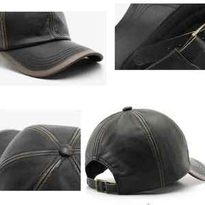 Gorra Ajustable de 6 Paneles con Bordado 3D, Impermeable, de Cuero PU, Cierre de Hebilla Metálica, Estilo Punk Hip Hop - Product Image 5
