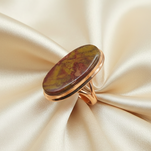 Bague en Agate Naturelle du Maroc pour Femme, en Argent Sterling 925 Plaqué Or Rose et Or Jaune, avec Pierre Précieuse Ovale, Bijou pour Elle - Product Image 2