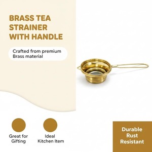 Factory Direct Brass Tea <b>Strainer</b> with Floral Cutouts Fine Mesh Metal Infuser <b>Colander</b> - Product Image 5